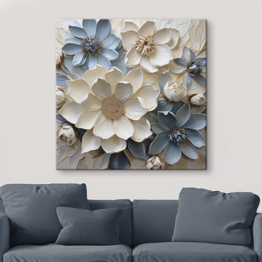 Fiori blu tra bianchi — ambiente 1