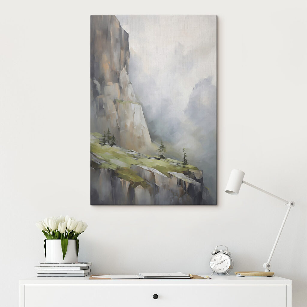 Nebbia tra rocce alte — ambiente 1