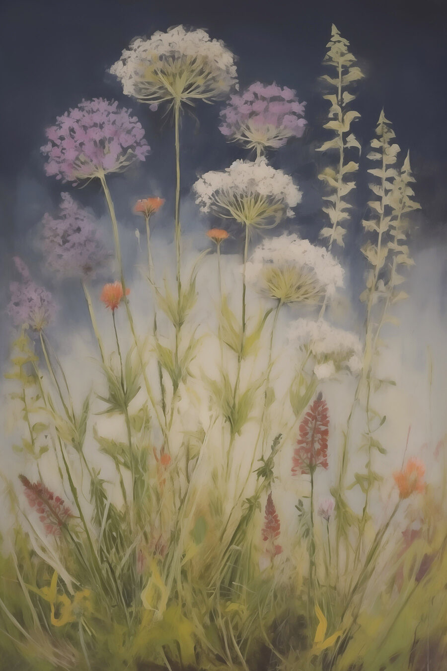 Fiori tondi su scuro — design completo