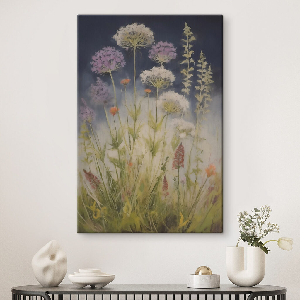 Fiori tondi su scuro — ambiente 2