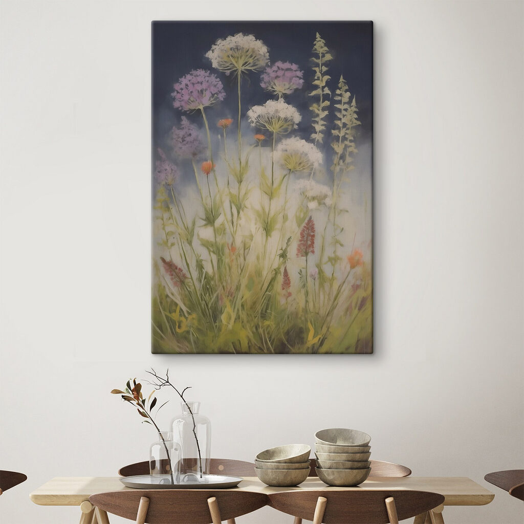 Fiori tondi su scuro — ambiente 1