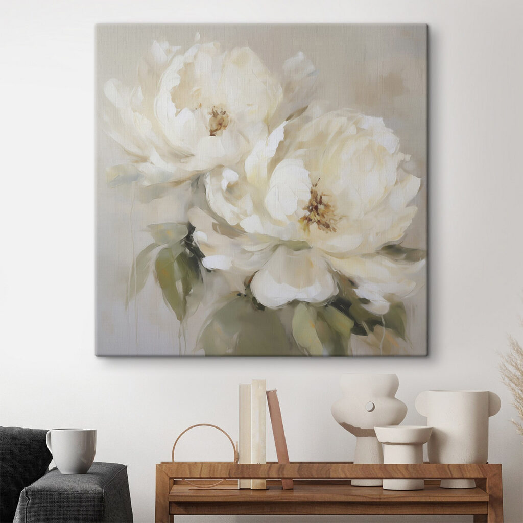 Due peonie bianche — ambiente 2