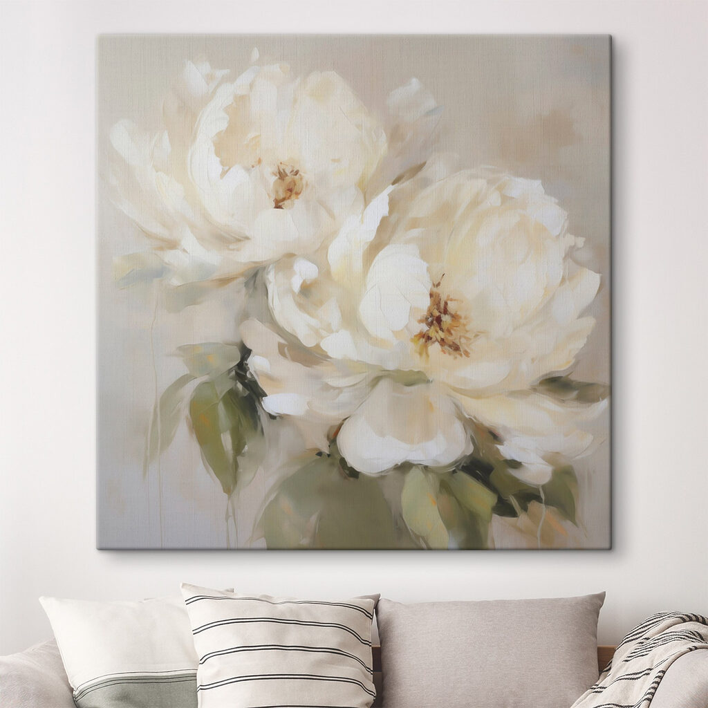 Due peonie bianche — ambiente 1
