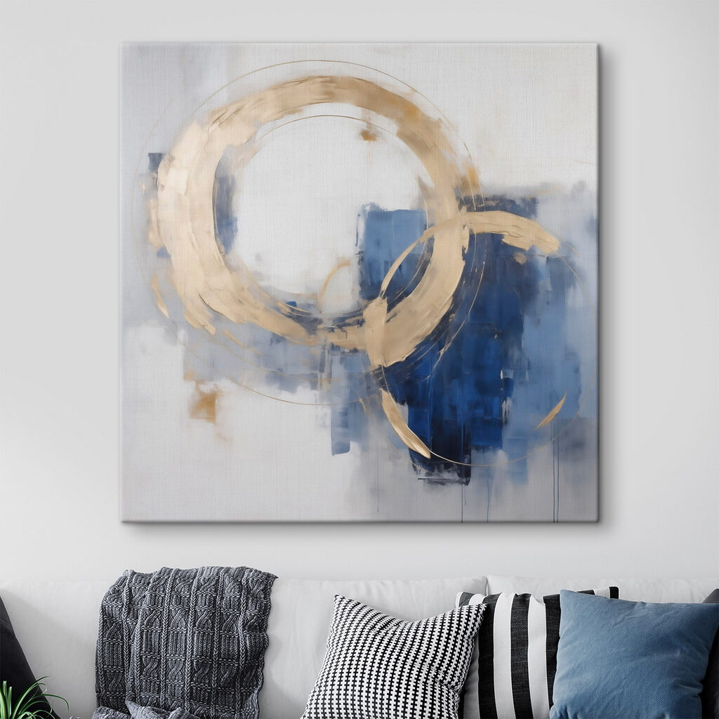 Anello dorato su blu — ambiente 1