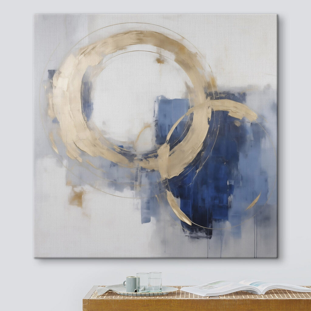 Anello dorato su blu — ambiente 2