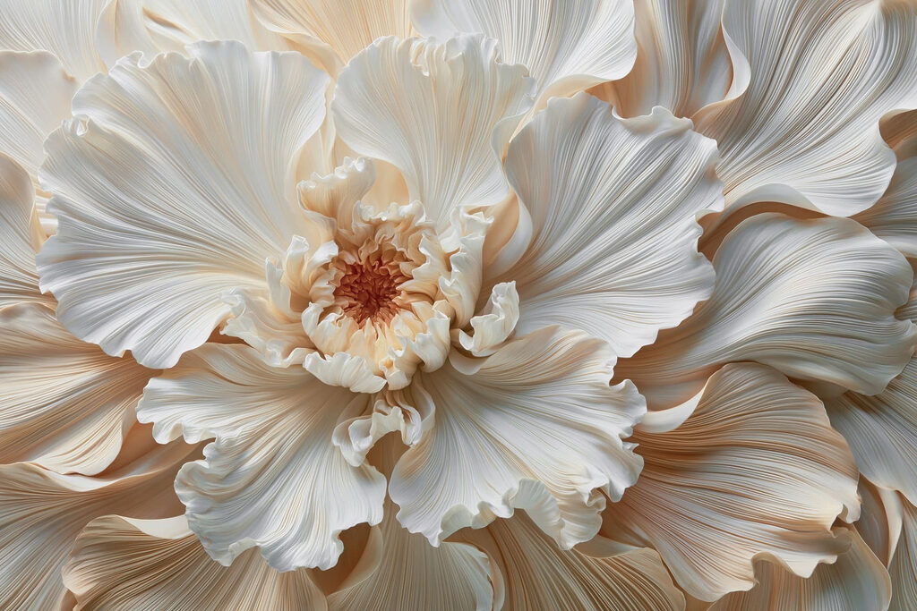 Fiore bianco ondulato — design completo