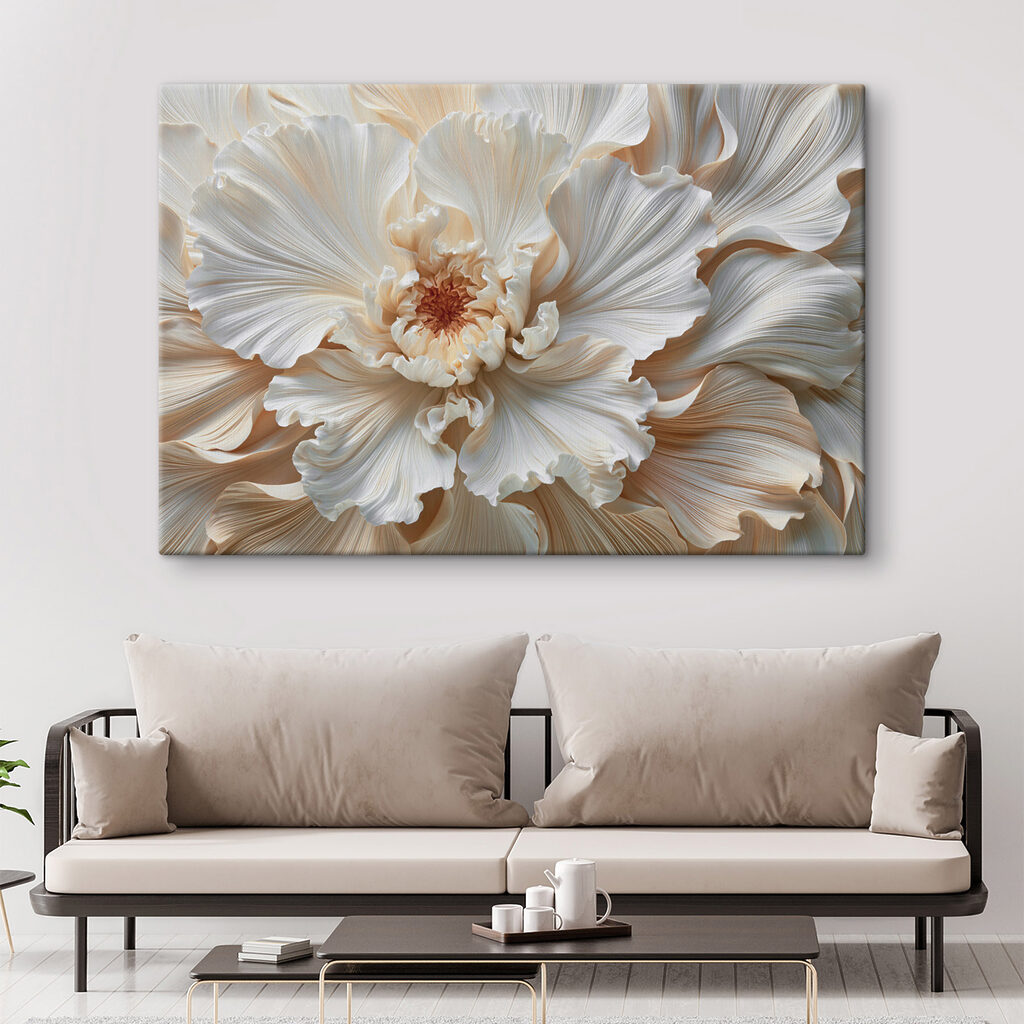 Fiore bianco ondulato in un ambiente