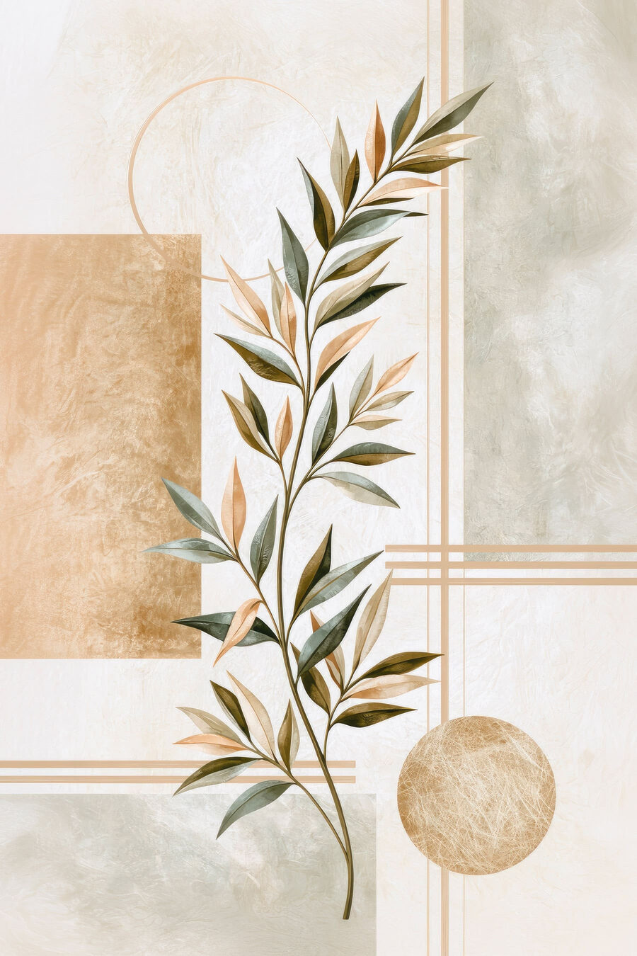 Ramo d’olivo tra forme — design completo