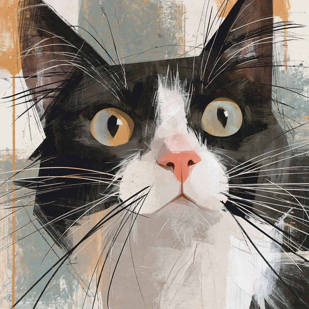 Gatto dagli occhi grandi — design completo