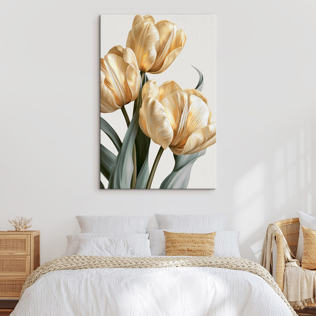 Tulipani dorati in un ambiente
