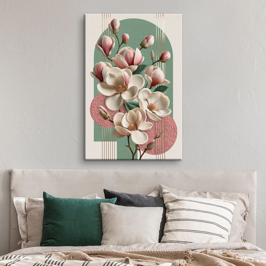 Magnolie su cerchi rosa — ambiente 2