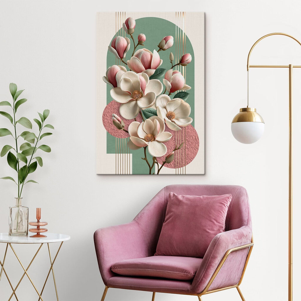 Magnolie su cerchi rosa — ambiente 1