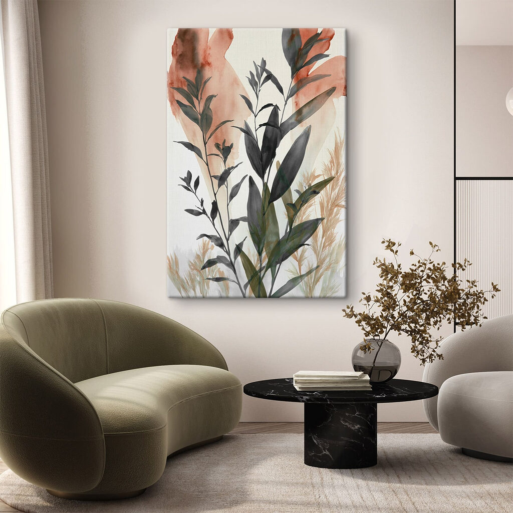 Foglie scure su rosa — ambiente 3
