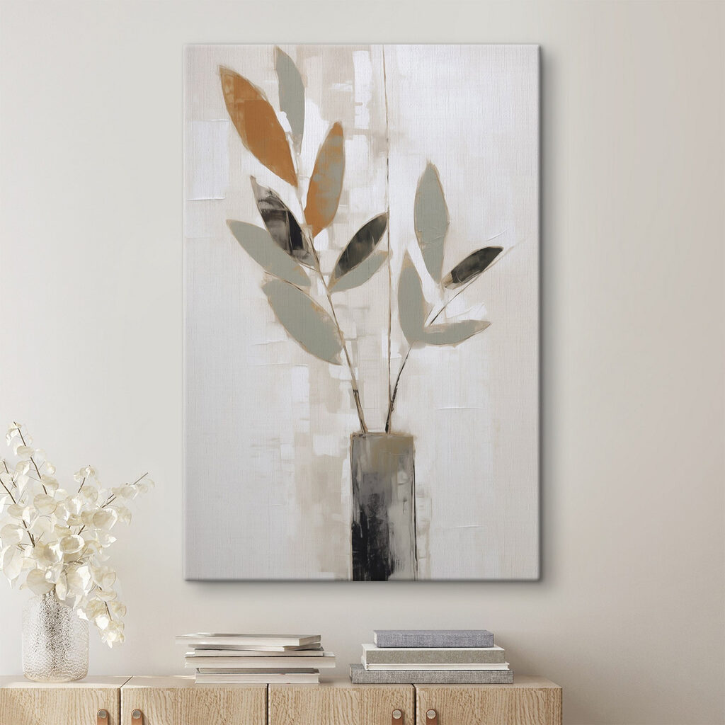 Foglie in vaso grigio — ambiente 2