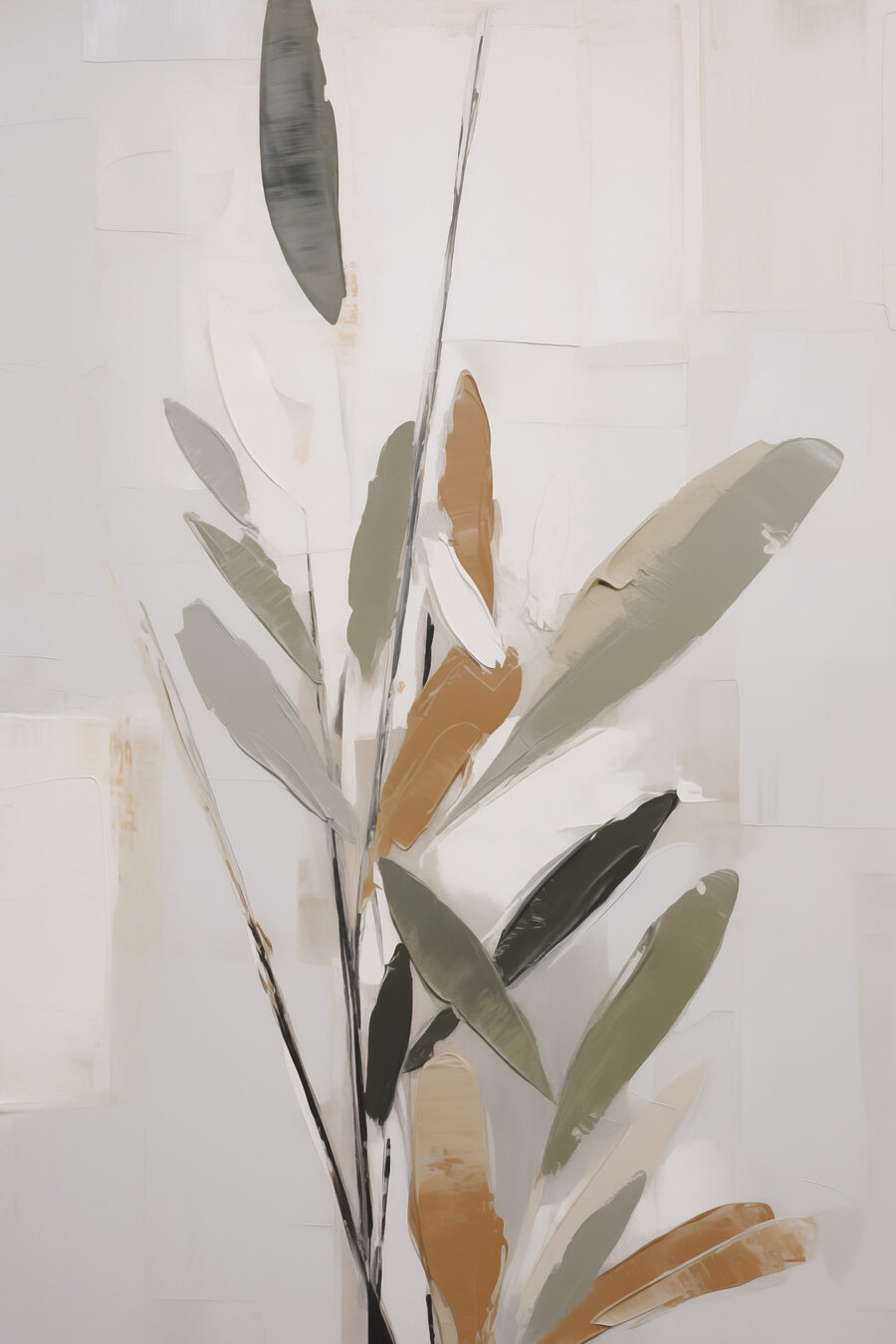 Foglie ruvide su crema — design completo