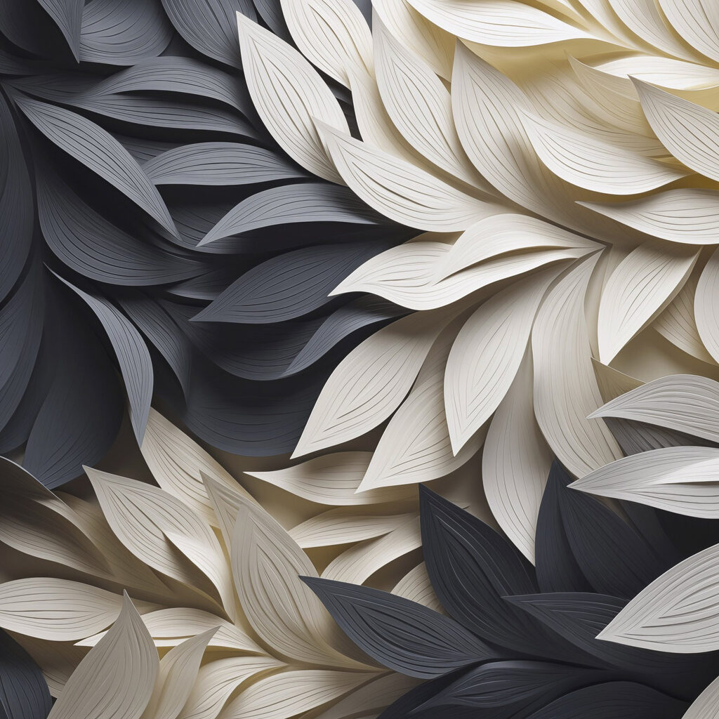 Nervature bianche su antracite — design completo