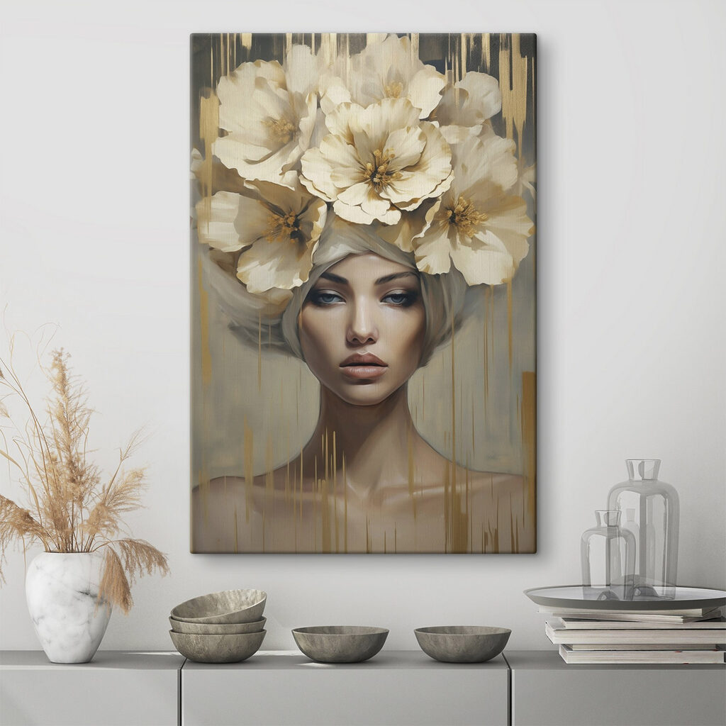 Donna con corona bianca — ambiente 1
