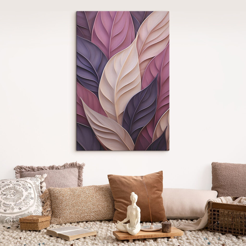 Foglie viola su crema — ambiente 2
