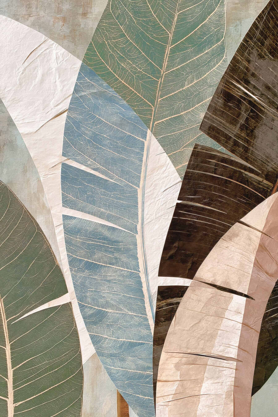 Collage di foglie verdi — design completo