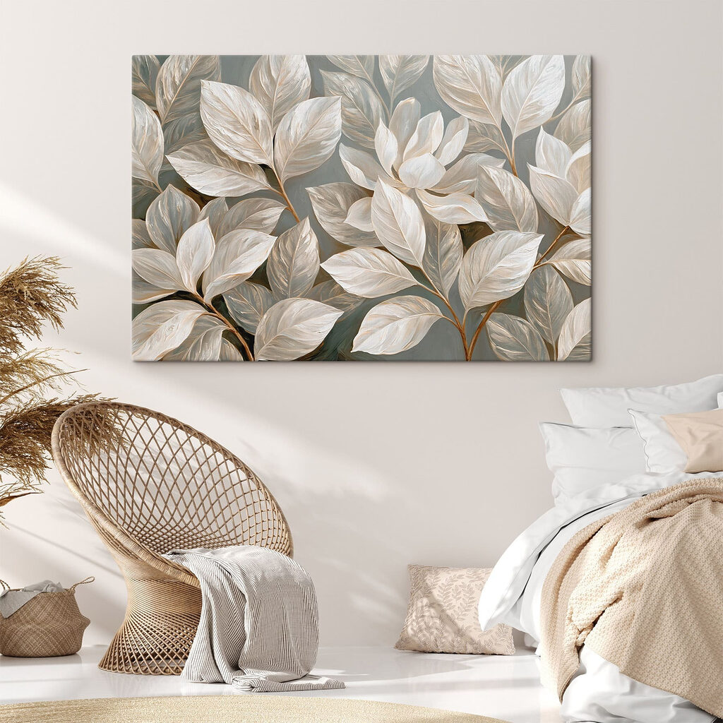 Foglie bianche ravvicinate — ambiente 2