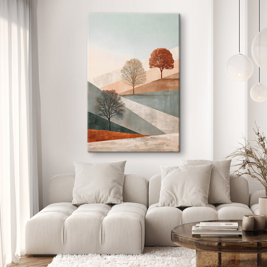 Alberi lungo campi colorati — ambiente 2