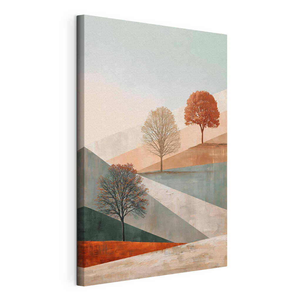 Alberi lungo campi colorati — vista del prodotto