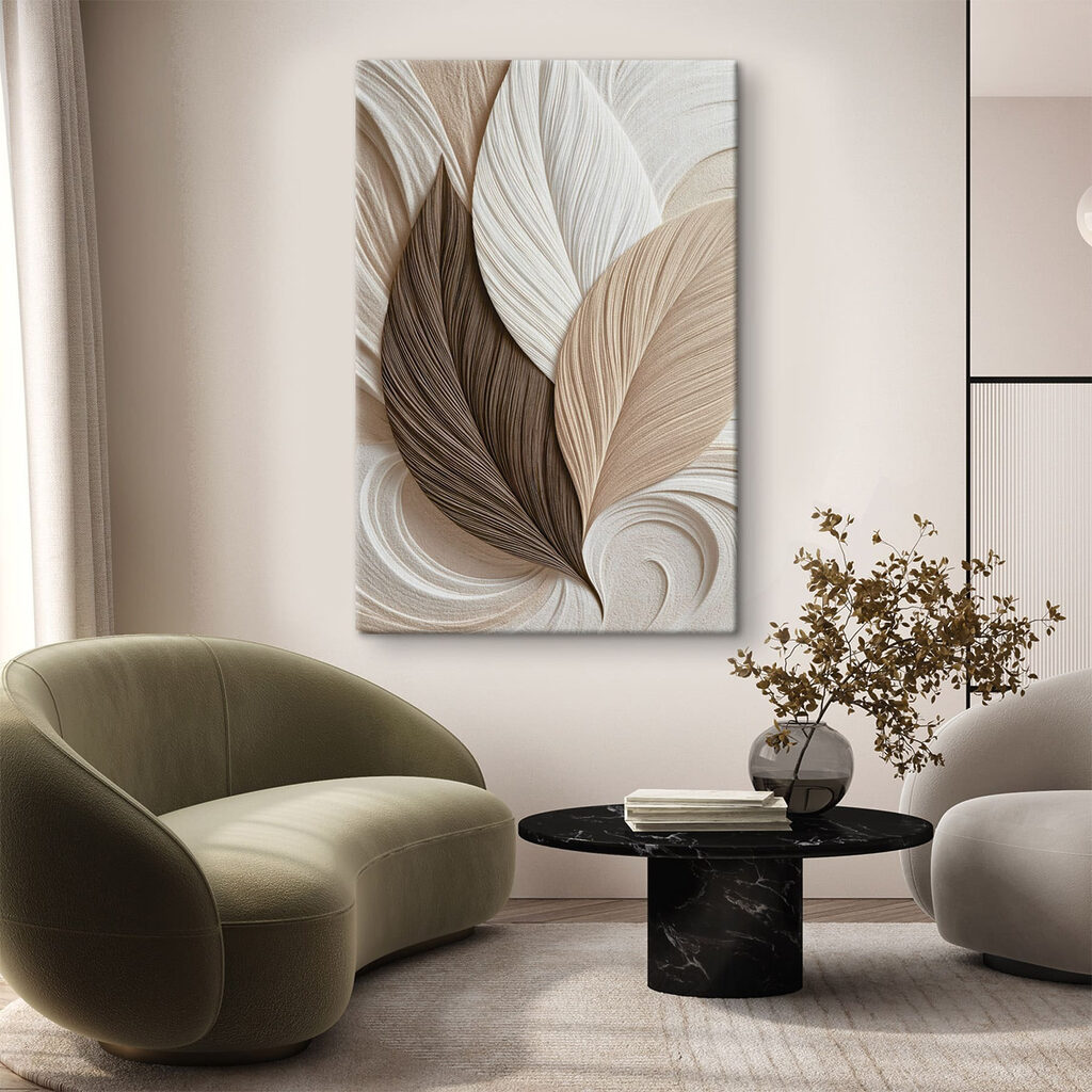 Foglie in tono sabbia — ambiente 2