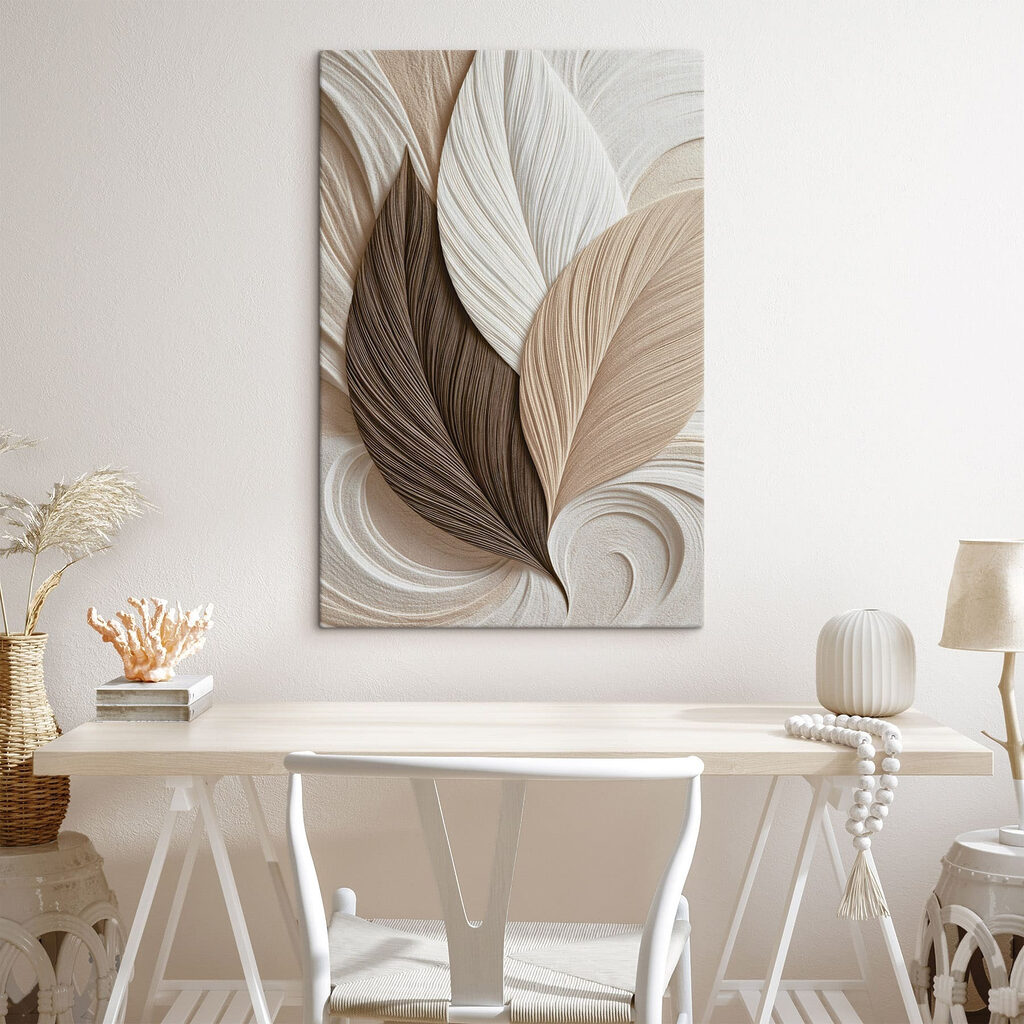 Foglie in tono sabbia — ambiente 3