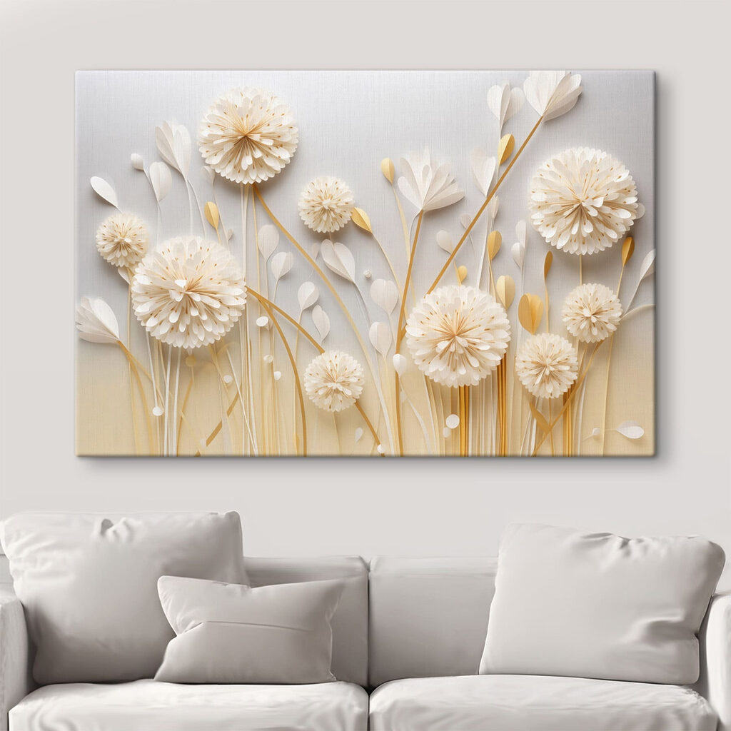 Fiori rotondi su steli in un ambiente