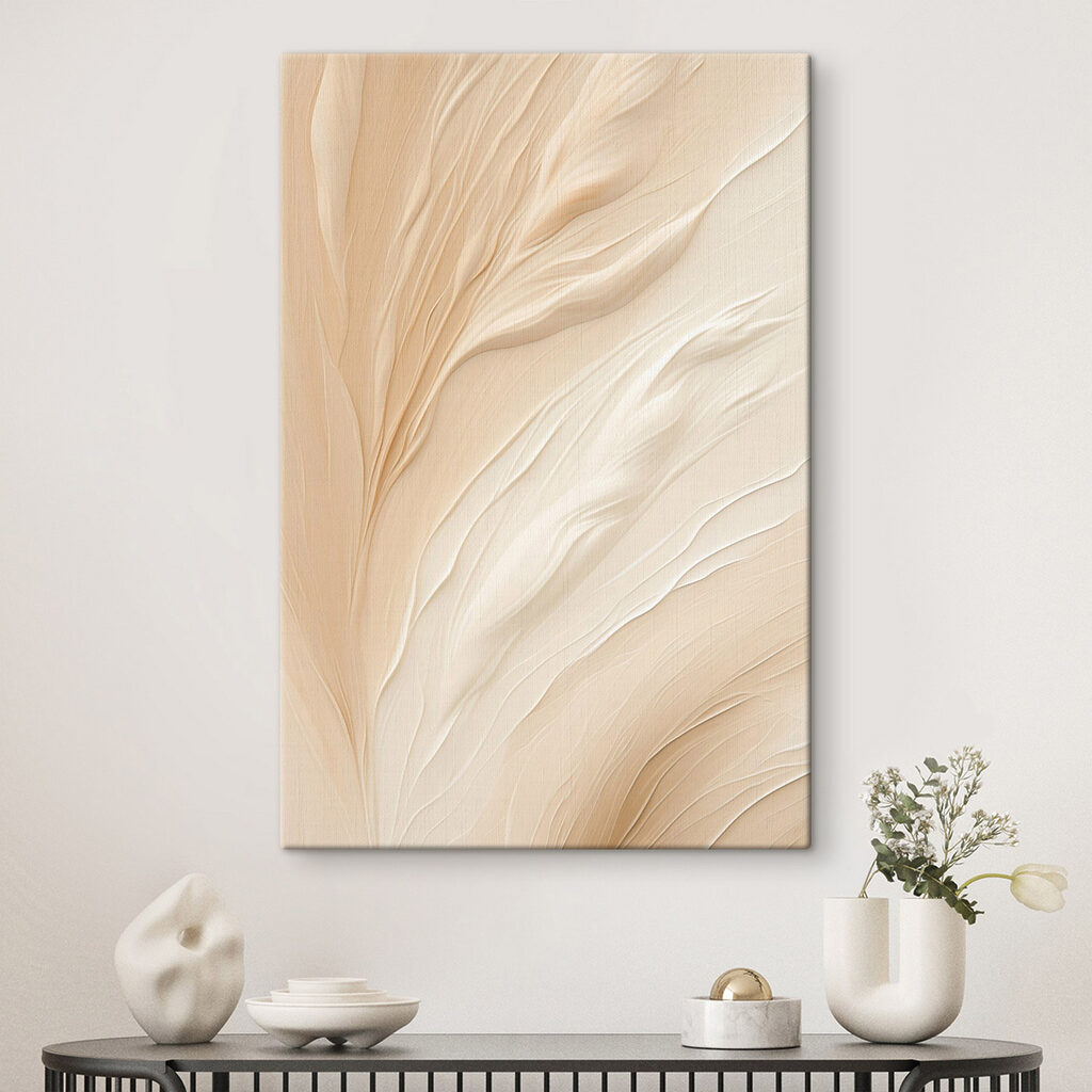 Foglie lunghe color crema in un ambiente