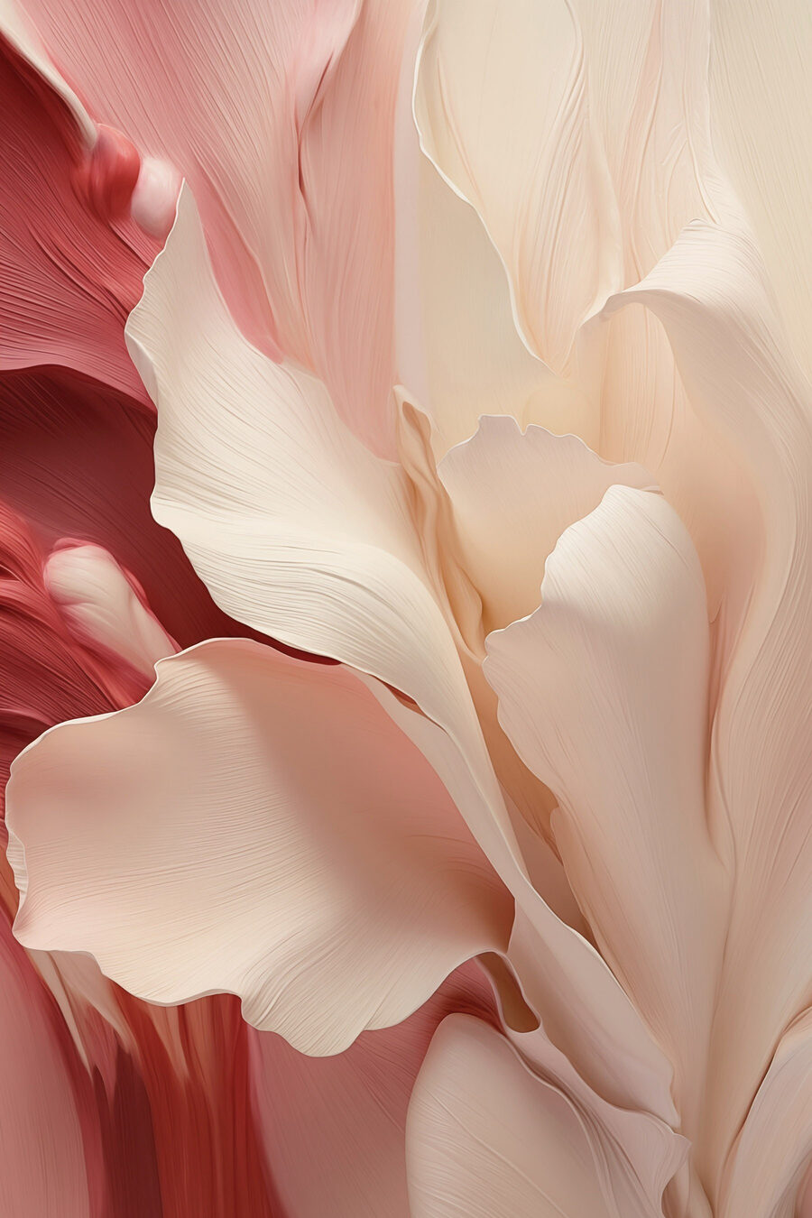 Fiore bianco su rosso — design completo