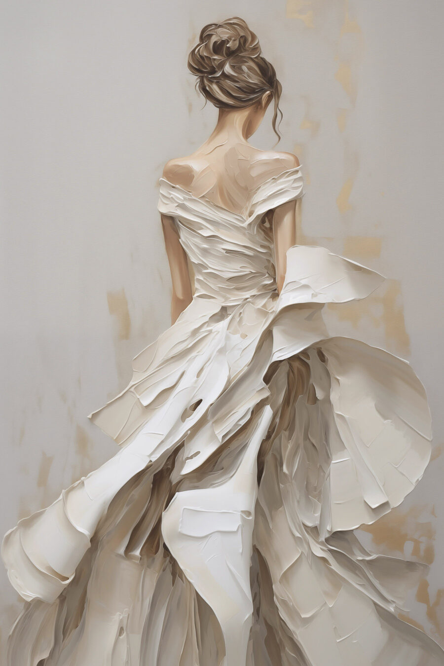 Schiena in bianco plissé — design completo