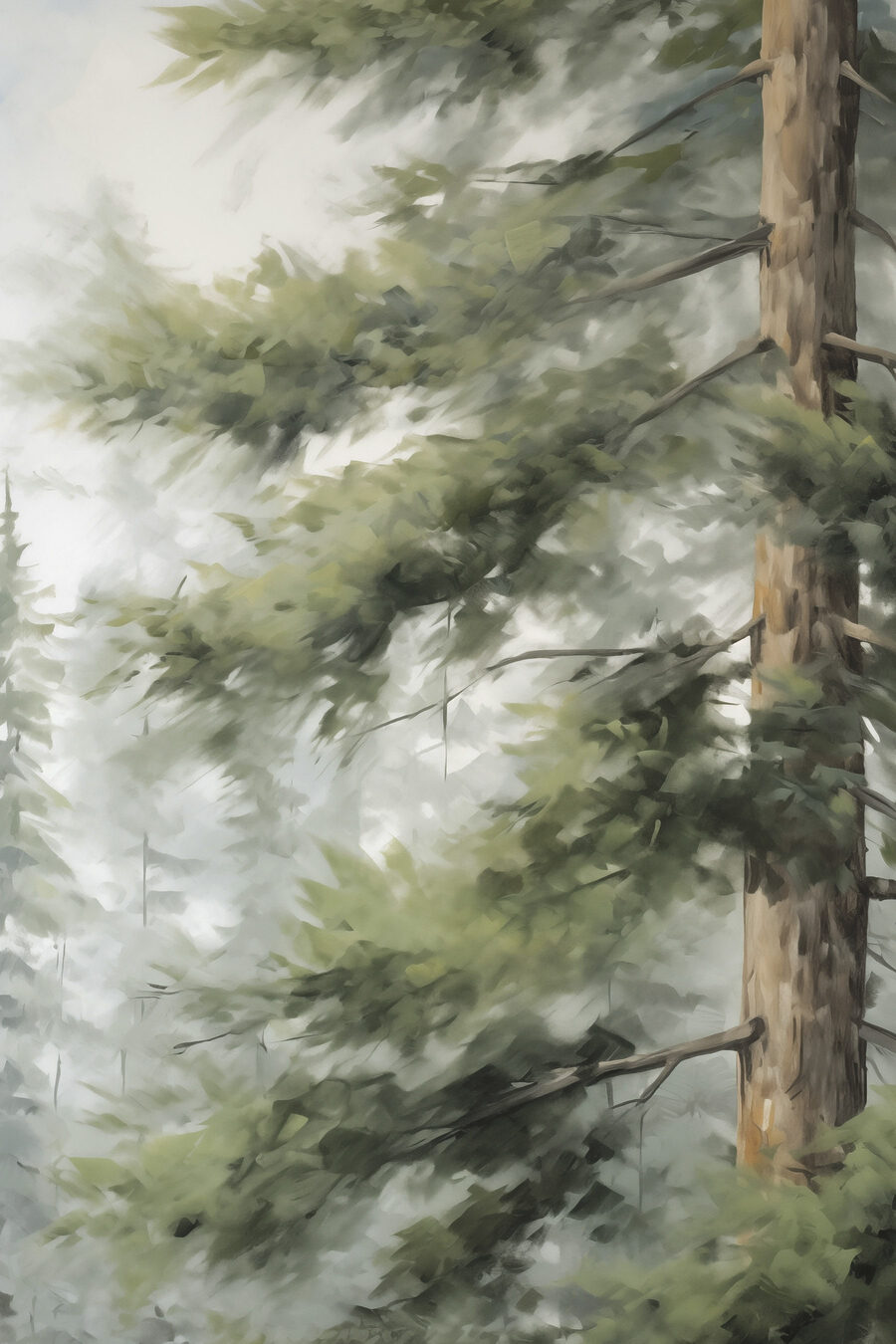 Rami verdi sul tronco — design completo