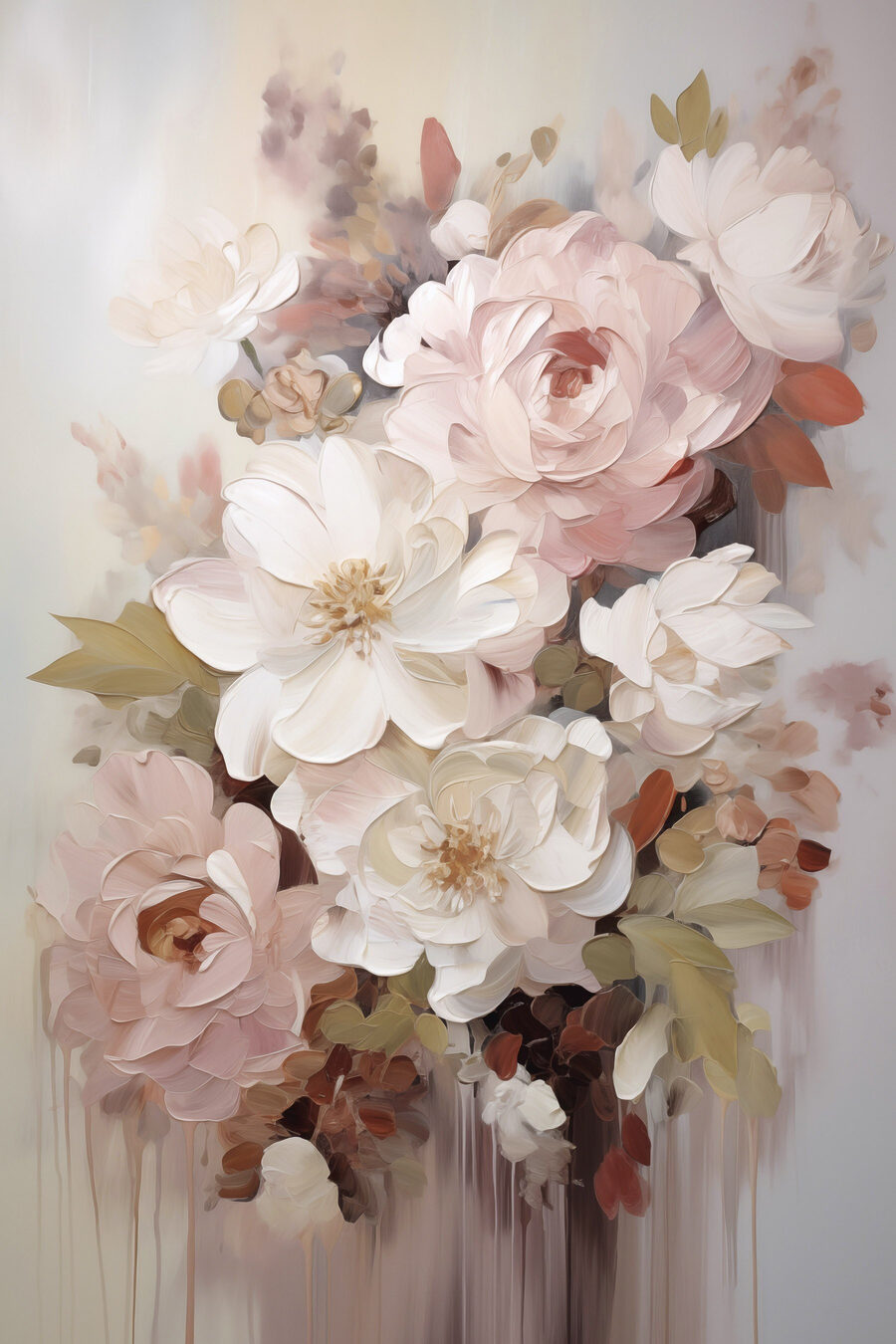 Rose tra fiori bianchi — design completo