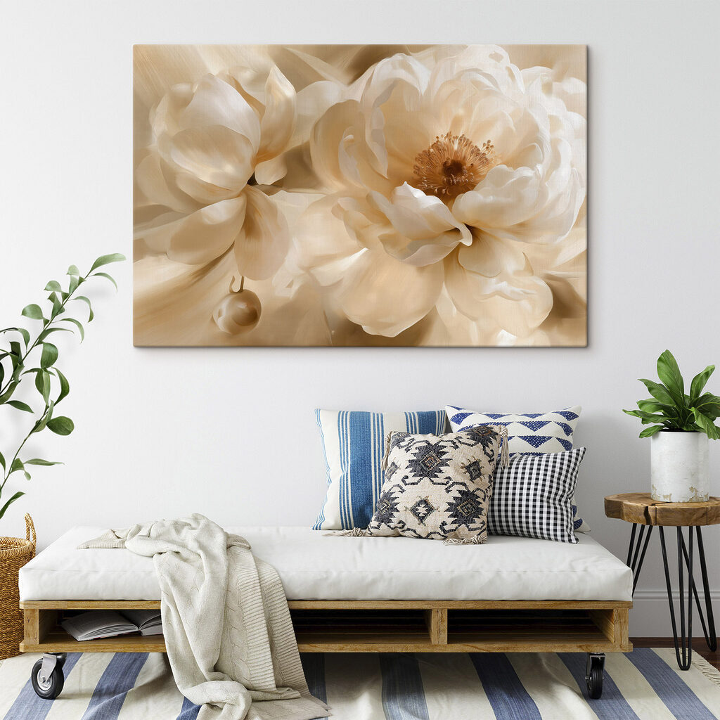 Peonie crema, boccioli rotondi — ambiente 2