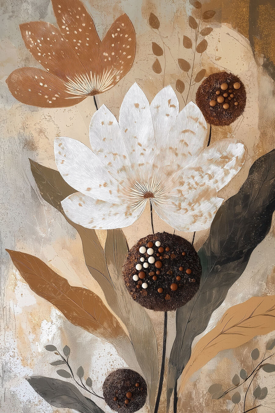 Fiori con cuori punteggiati — design completo