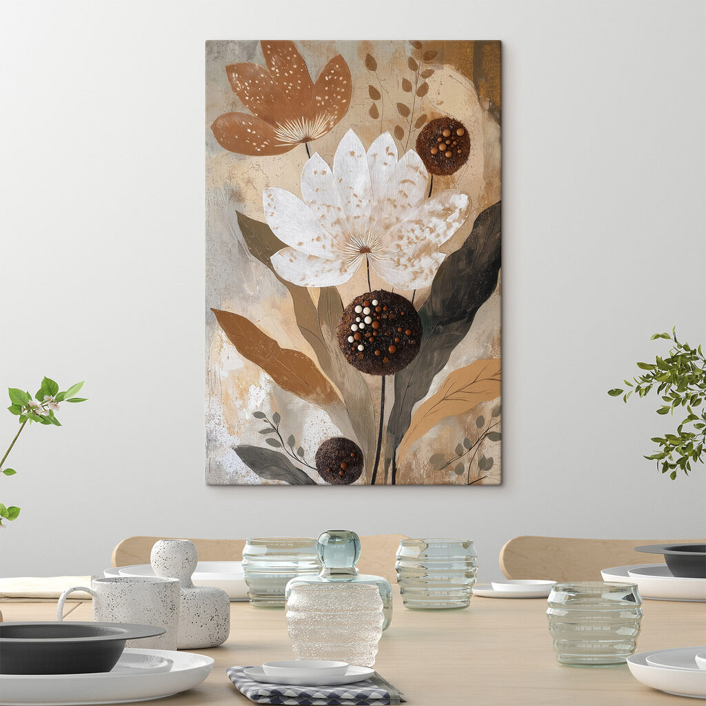 Fiori con cuori punteggiati in un ambiente