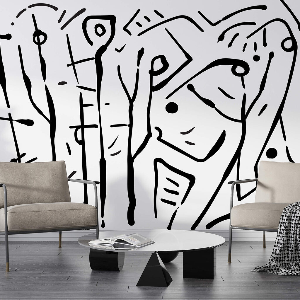 Figure in linee sciolte in un ambiente