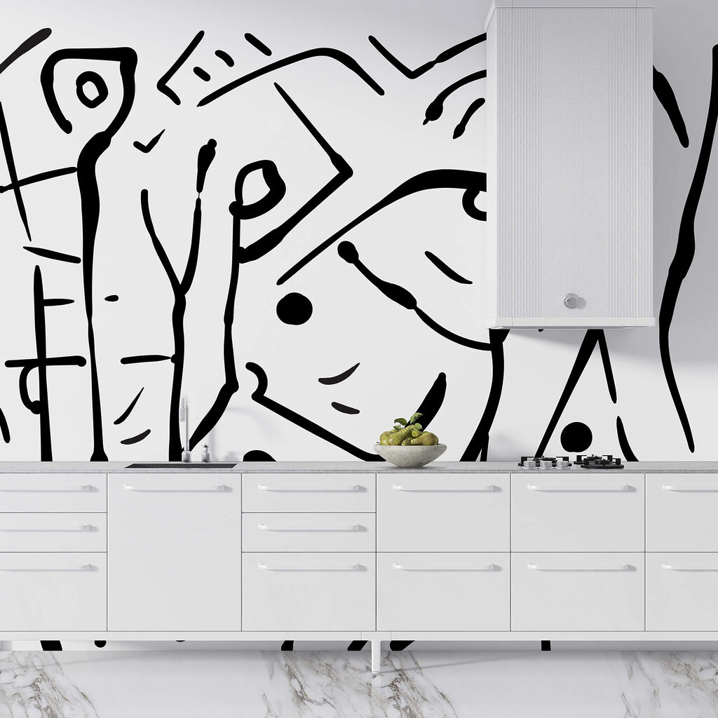Figure in linee sciolte in un ambiente