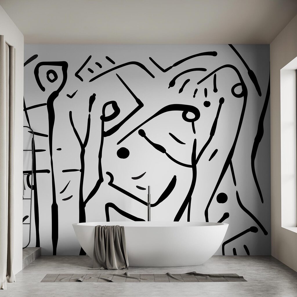 Figure in linee sciolte in un ambiente