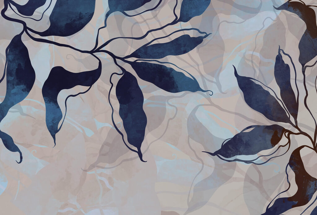 Foglie scure e onde — design completo