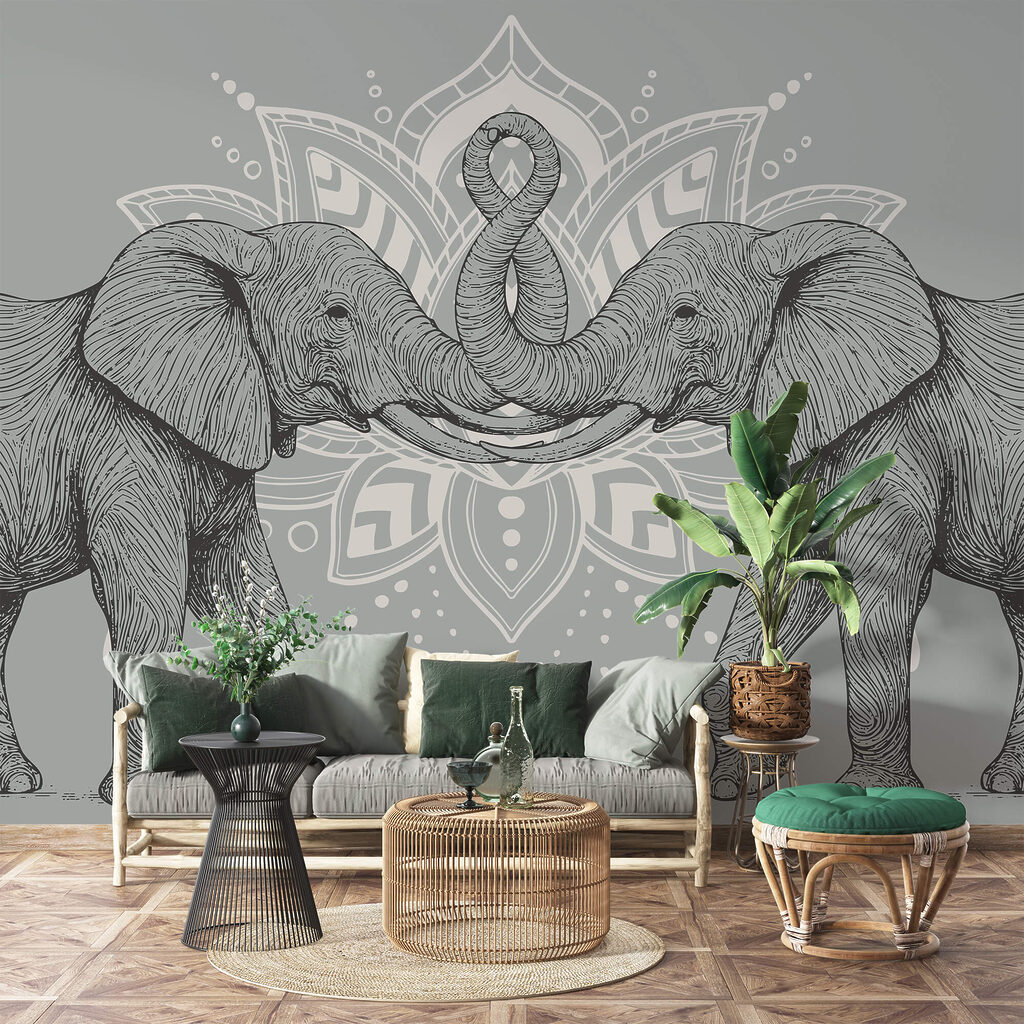 Elefanti davanti all’ornamento — ambiente 1