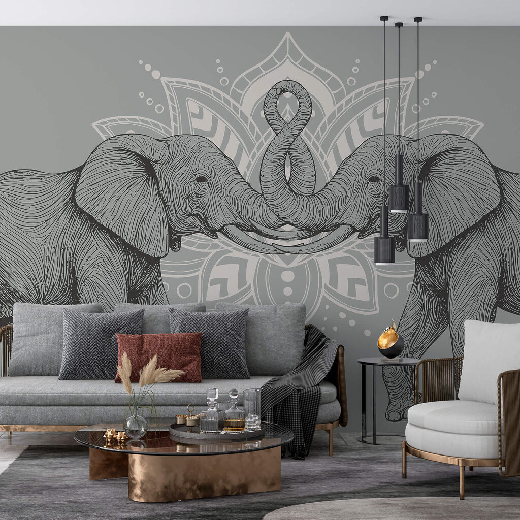 Elefanti davanti all’ornamento — ambiente 2