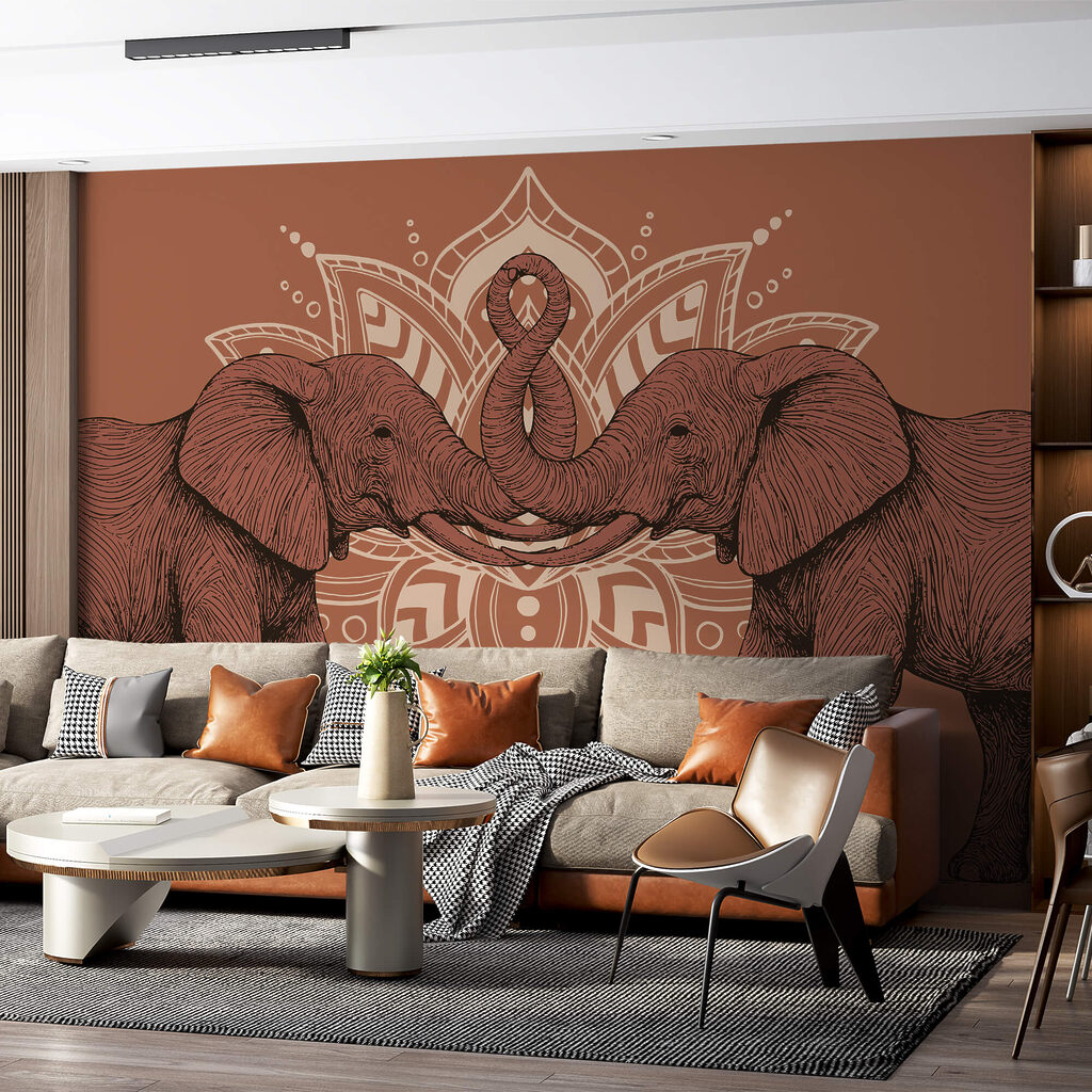 Elefanti davanti all’ornamento — ambiente 1
