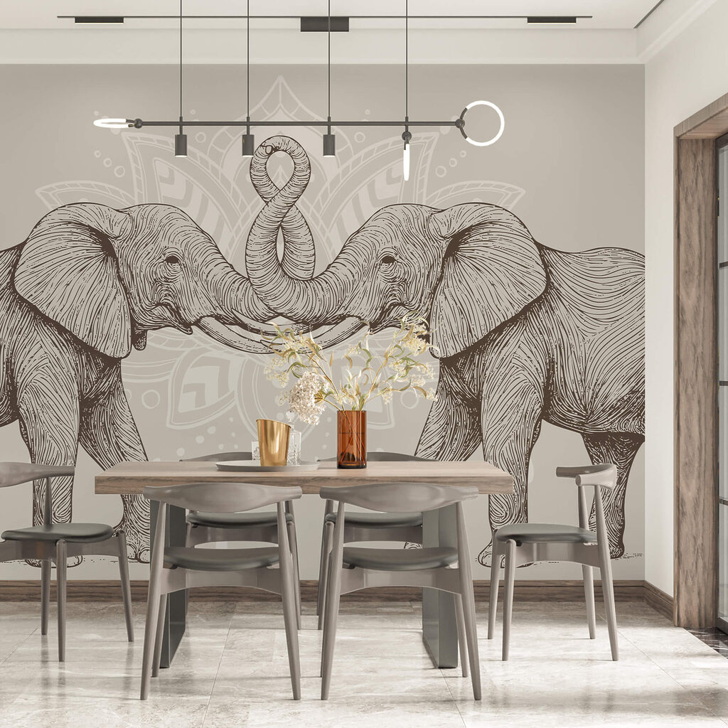 Elefanti davanti all’ornamento — ambiente 1