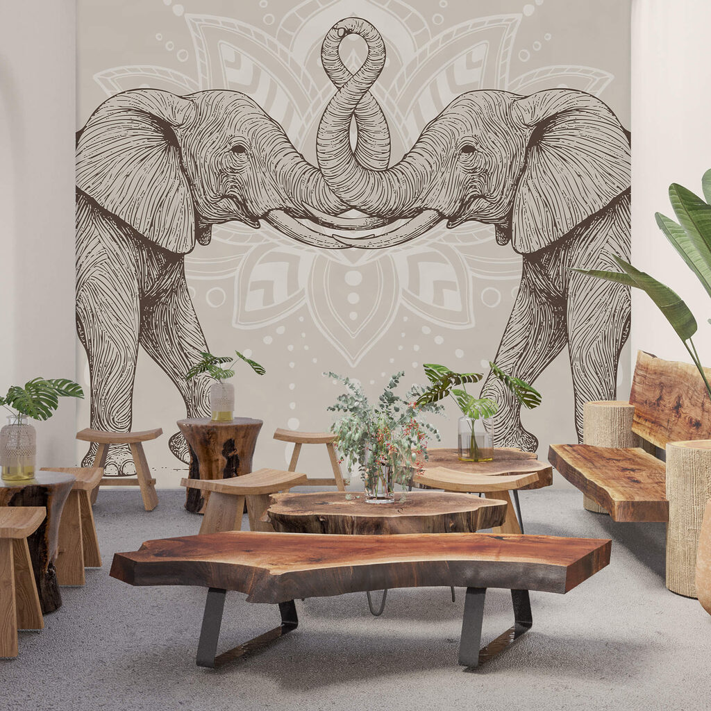 Elefanti davanti all’ornamento — ambiente 2