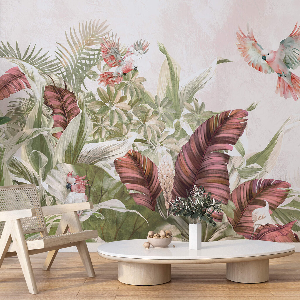 Pappagalli tra fiori grandi — ambiente 3
