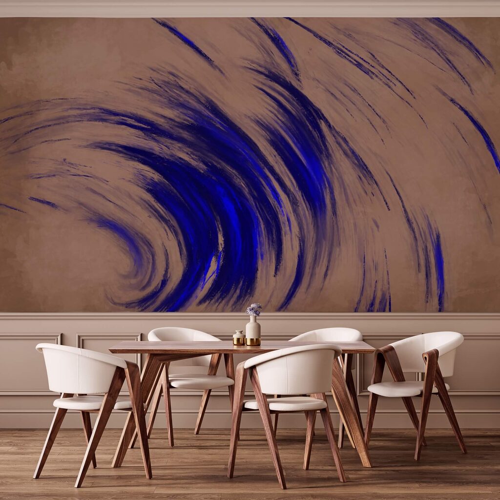 Pennellate blu che ruotano — ambiente 1