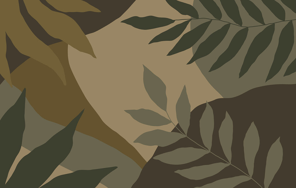 Foglie su fondi scuri — design completo