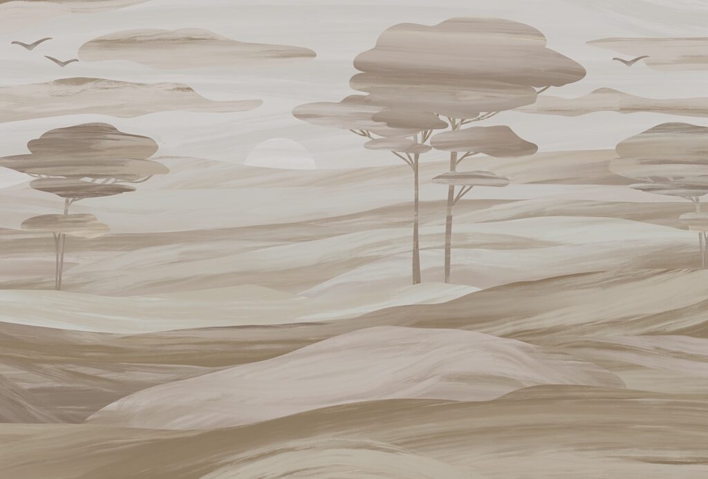 Alberi su dolci colline — design completo